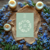 Dusty Blue & Ivory Circle Save the Date - Hochzeit Einladung