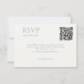 Dusty Blue & Ivory Couple Monogram QR Wedding RSVP (Vorderseite)