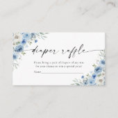 Dusty Blue Ivory Diaper Raffle Umschließungskarte Begleitkarte (Vorderseite)