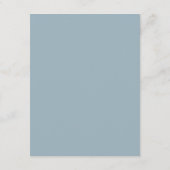 Dusty Blue Ivory Floral Wedding Enclosure Card Begleitkarte (Rückseite)