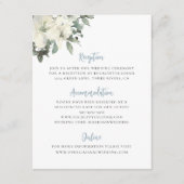 Dusty Blue Ivory Floral Wedding Enclosure Card Begleitkarte (Vorderseite)