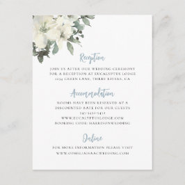Dusty Blue Ivory Floral Wedding Enclosure Card Begleitkarte