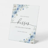 Dusty Blue Ivory Guest How many Kisses Sign Sockelschild (Vorderseite)