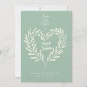 Dusty Blue & Ivory Heart Save the Date Hochzeit Einladung (Vorderseite)