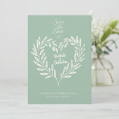 Dusty Blue & Ivory Heart Save the Date Hochzeit Einladung (Stehend Vorderseite)