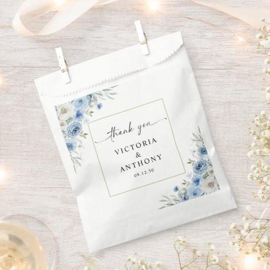 Dusty Blue Ivory Hochzeitsfeier Gefallen Tasche Geschenktütchen (Ausgeschnitten)