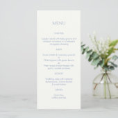 Dusty Blue & Ivory Mit Monogramm Wedding Menu Programm (Stehend Vorderseite)