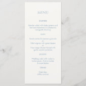 Dusty Blue & Ivory Mit Monogramm Wedding Menu Programm (Vorderseite)