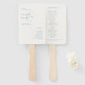 Dusty Blue & Ivory Monogram Wedding Program Fächer (Vorne und Hinten)