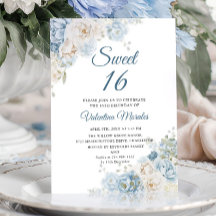 Dusty Blue Ivory Rose Blume 16 . Geburtstag 16