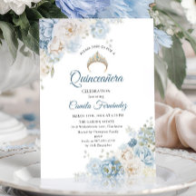 Dusty Blue Ivory Rose Blume Quinceanera Geburtstag
