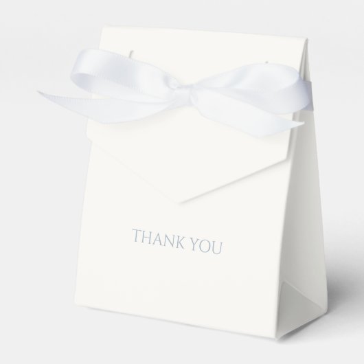 Dusty Blue & Ivory Script Wedding Vielen Dank Geschenkschachtel (Vorderseite)