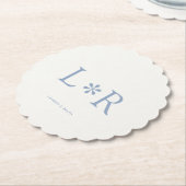 Dusty Blue & Ivory | Simple Chic Couple Untersetzer (angewinkelt)