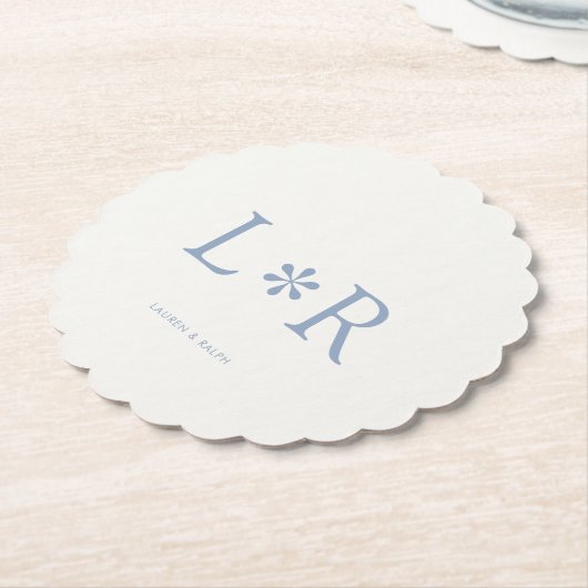 Dusty Blue & Ivory | Simple Chic Couple Untersetzer (angewinkelt)