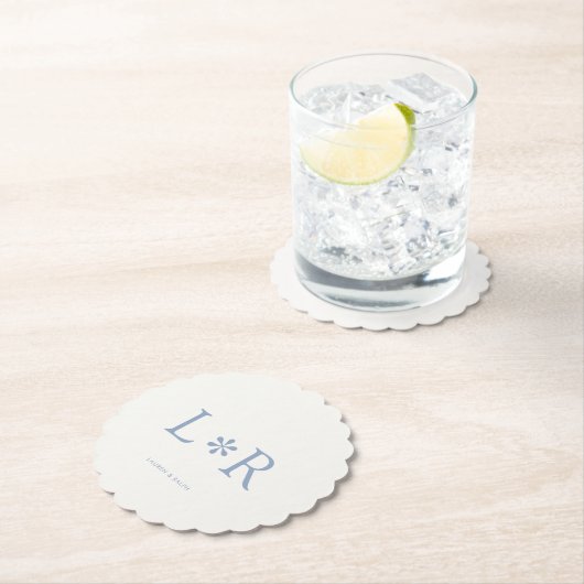 Dusty Blue & Ivory | Simple Chic Couple Untersetzer (Vor Ort)