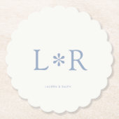 Dusty Blue & Ivory | Simple Chic Couple Untersetzer (Vorderseite)