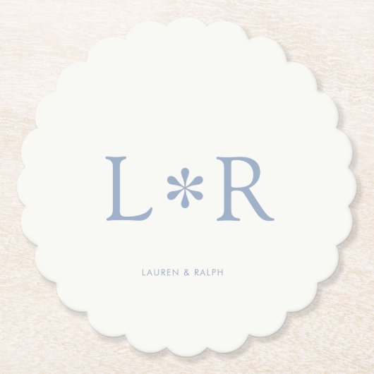 Dusty Blue & Ivory | Simple Chic Couple Untersetzer (Vorderseite)