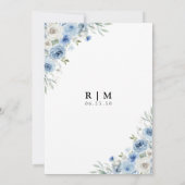 Dusty Blue Ivory speichert die Datumskarten Save The Date (Rückseite)