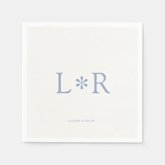 Dusty Blue & Ivory | Stilvoll modern Serviette (Vorderseite)