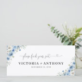 Dusty Blue Ivory Wedding Head Table Sign (Stehend Vorderseite)