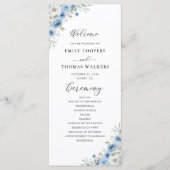 Dusty Blue Ivory Wedding Program Programm (Vorderseite)