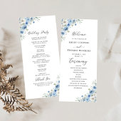 Dusty Blue Ivory Wedding Program Programm