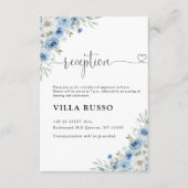 Dusty Blue Ivory Wedding Reception Enclosure Card Begleitkarte (Vorderseite)