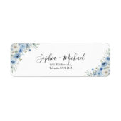 Dusty Blue Ivory Wedding Return Address Label (Vorne)