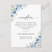 Dusty Blue Ivory Wedding Zeremony Empfang Begleitkarte (Vorderseite)