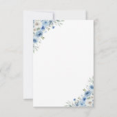 Dusty Blue Ivory Wedding Zeremony RSVP Card Karte (Rückseite)