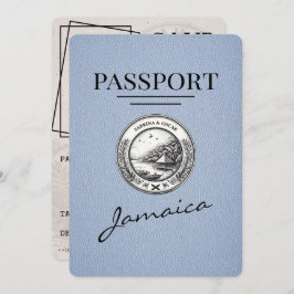 Dusty Blue Jamaica Passport Save the Date