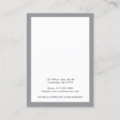 Dusty Blue Jewelry display holder Telefonnummerkarte (Rückseite)