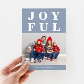 Dusty Blue Joyful Modern Foto Weihnachten