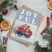 Dusty Blue Joyful Modern Foto Weihnachten