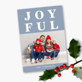 Dusty Blue Joyful Modern Foto Weihnachten