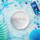 Dusty Blue Kalligraphie jubelt rustikales Party Pappteller (Party)