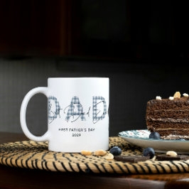 Dusty Blue Kariert Best Vater Ever Foto Vatertag Kaffeetasse