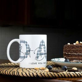 Dusty Blue Kariert Best Vater je Quote Vathday Kaffeetasse