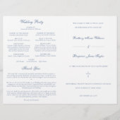 Dusty Blue Katholic Wedding Mass Zeremony Program (Vorderseite)