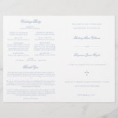 Dusty Blue Katholic Wedding Mass Zeremony Program (Vorderseite)