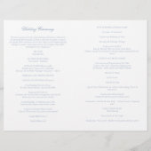 Dusty Blue Katholic Wedding Mass Zeremony Program (Rückseite)