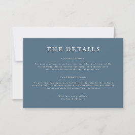Dusty Blue Landscape Wedding Details Card Einladung