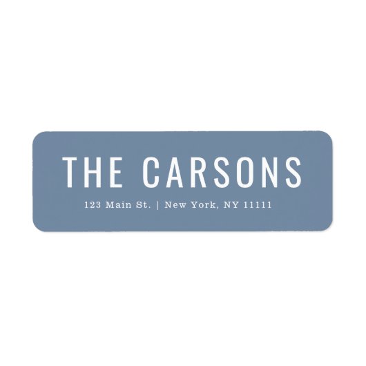 Dusty Blue Large Letter Return Address Label (Vorne)