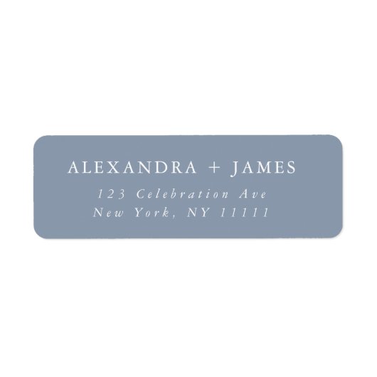 Dusty Blue Large Text Modern Return Address Label (Vorne)
