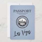 Dusty Blue Las Vegas Passport Wedding Einladung (Rückseite)