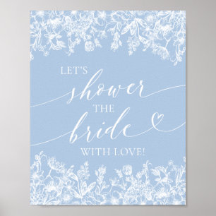 Dusty Blue Lass uns die Braut mit dem Zeichen Lieb Poster