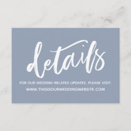 Dusty Blue Lässig Handwriting Wedding Details Begleitkarte