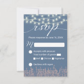 Dusty Blue Lavender Floral Rustic Wedding RSVP (Vorderseite)