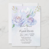 Dusty Blue Lavender Peony Brautparty Einladung (Vorderseite)