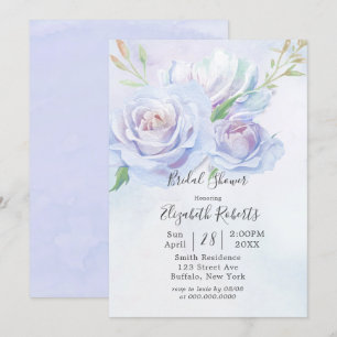 Dusty Blue Lavender Peony Brautparty Einladung
